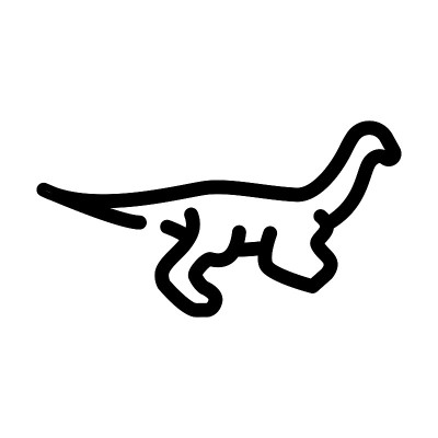 Gallimimus恐龙线图标矢量插图