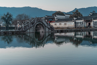 夕阳下的宏村