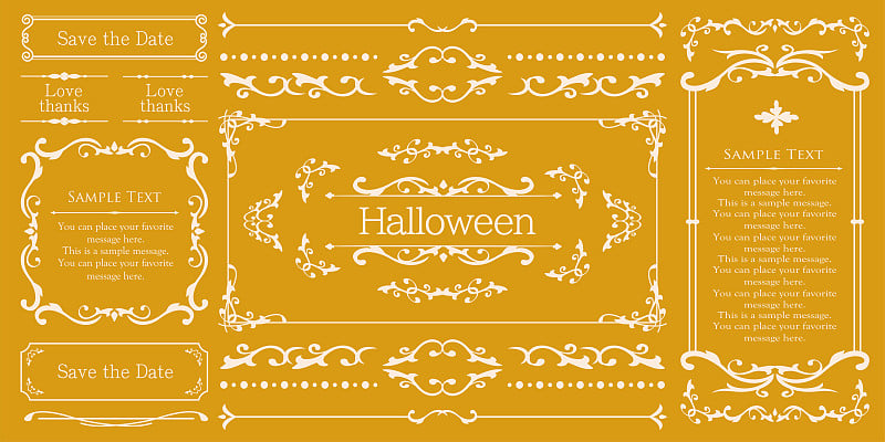 Halloween frame material, October, antique decorat