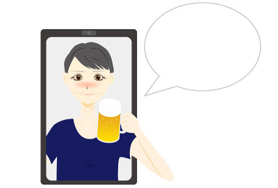 女人在线聊天。矢量插图。