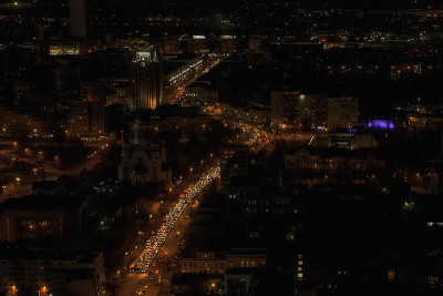 冬天，叶卡捷琳堡的夜景