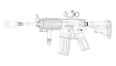 军队的武器。向量