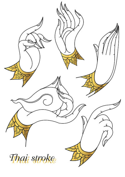 手轮廓描边矢量