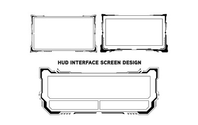 未来HUD界面屏幕设计。数码插图的编号标题。HUD UI GUI未来用户界面屏幕元素设置。高科技屏幕