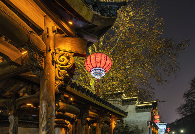 南京孔庙古建筑夜景