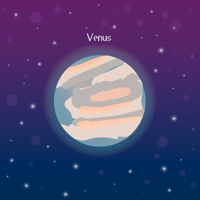 矢量插图的行星金星在空间