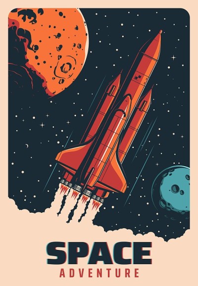 太空火箭，在星系的行星间飞行