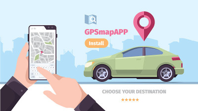 城市导航。Gps技术路线可视化城市地理概念旅行者背景花哨矢量平面插图
