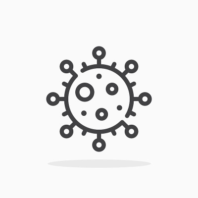 病毒、冠状病毒图标的线条样式。