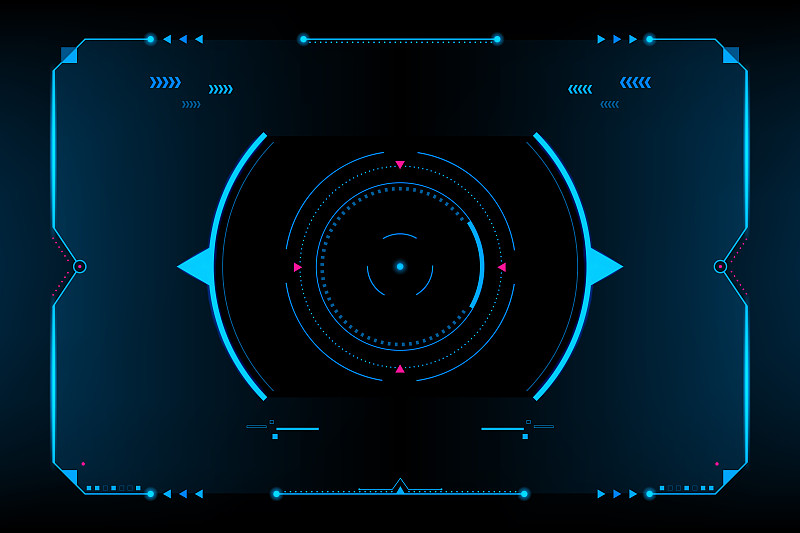 HUD面板VR用户界面。未来的概念。向量和插图