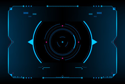 HUD面板VR用户界面。未来的概念。向量和插图