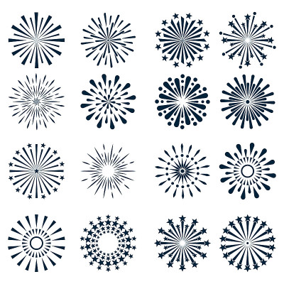 Fireworks Icon Black and white