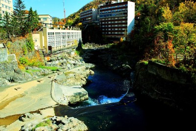 秋景北海道、札幌、中赞井温泉