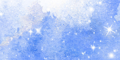 冬雪水彩背景。白色抽象矢量纹理。蓝蓝的天空飘着雪花，一片雪花。寒冷的景观