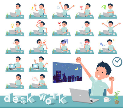 flat type chiropractor men_desk work
