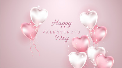 Happy Valentine's day gift card illustration. real