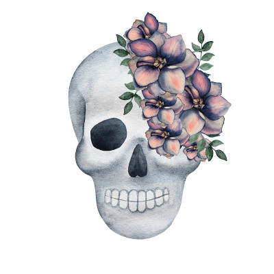 亡灵节。美丽的水彩绘画