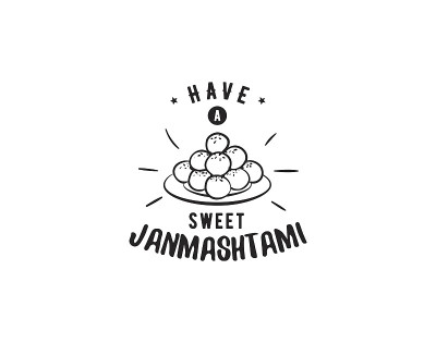 快乐的Janmashtami节日排版矢量设计。