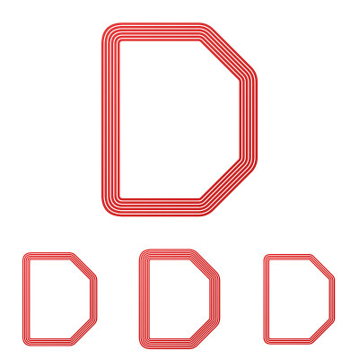红色线d图标设计集