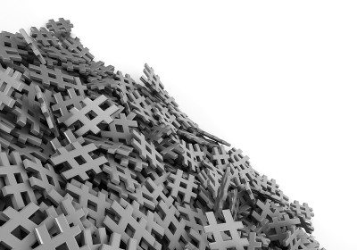 无限的标签在一个平面原始3d渲染