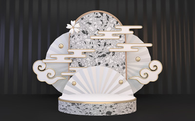 黑白裙房最小几何。3d渲染