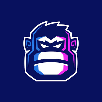 angry gorilla head  design