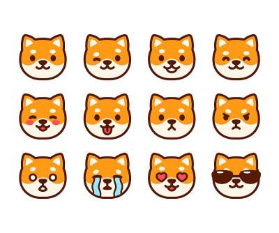 可爱的Shiba Inu表情集