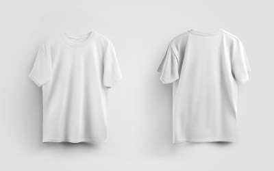 Mockup of white mens t-shirt, isolated on backgrou