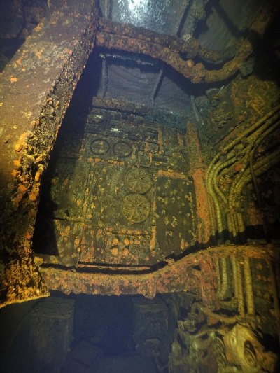 Famous wreck ship Fujikawa maru in Truk lagoon