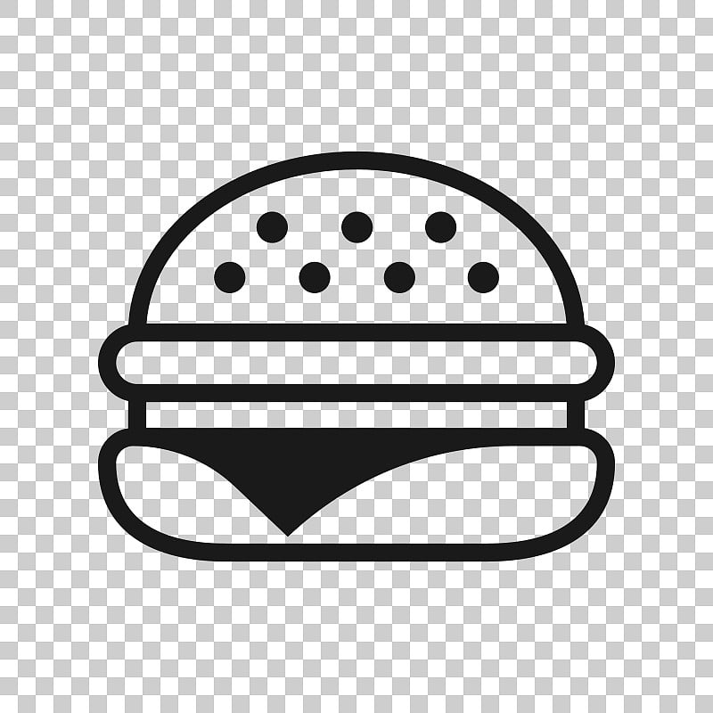 Burger sign icon in transparent style. Hamburger v