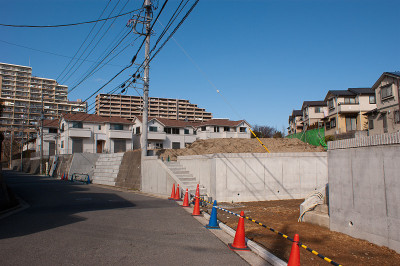日本的住宅区正在建设中。