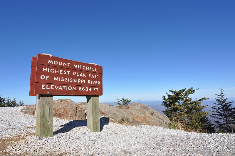 米切尔山的最高山峰标志