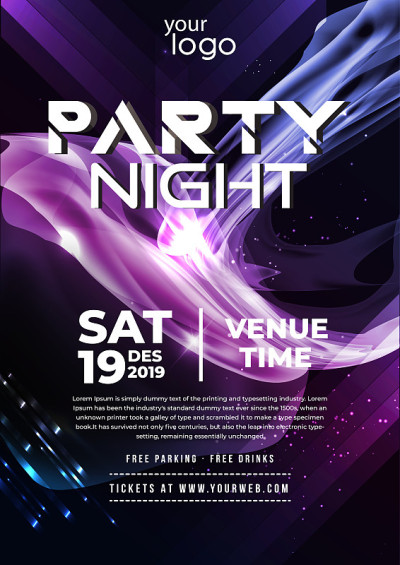 party flyer poster. Futuristic club flyer design t