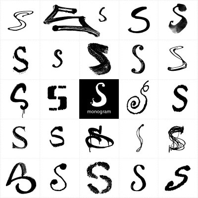 字母s套手写时尚的字母。