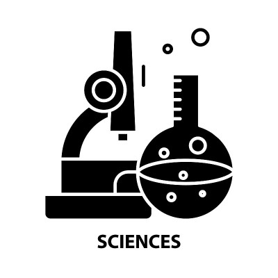 科学图标，黑色矢量符号与可编辑的笔触，概念插图
