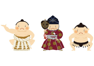 相扑手的插图。