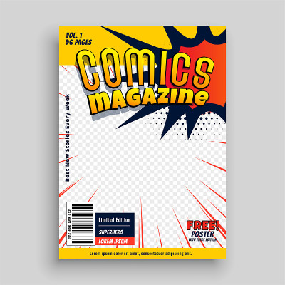 漫画杂志展示书封面模板设计