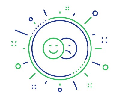 Like and dislike line icon. Smile sign. Vector