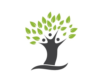家族树标志模板矢量插图