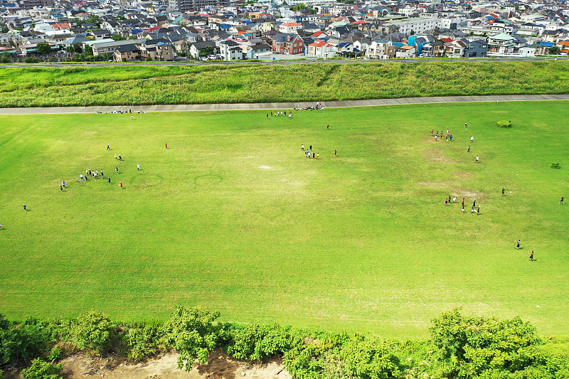 江户川河床鸟瞰图