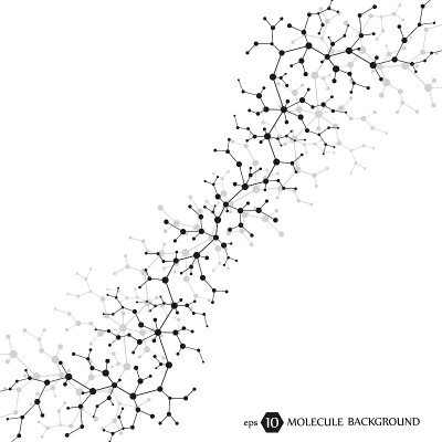 神经元和神经系统的分子概念。科学的医学研究。分子结构与粒子。具有横幅或传单的科技背景。Eps 10矢
