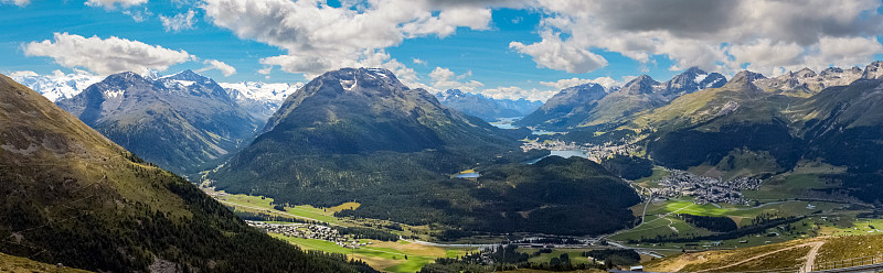 从Muottas Muragl (Engadin，瑞士)的全景