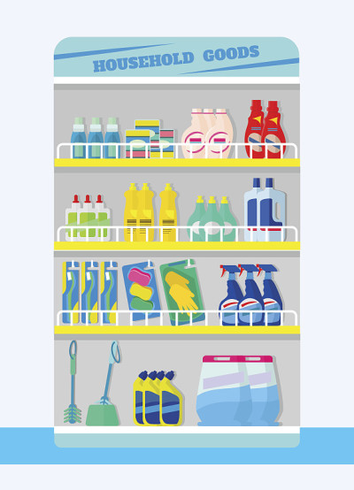 用洗涤剂。矢量平面插图