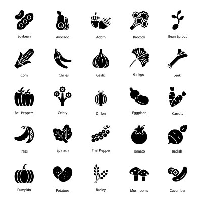 Vegetables Icons Vector Pack
