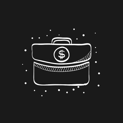 草图图标在黑色-公文包