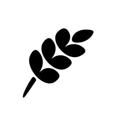 小麦标志黑色面包房标志图标矢量插图