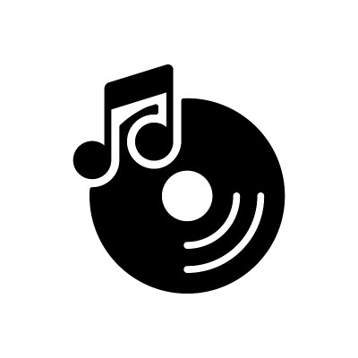 光盘和音乐音符矢量字形图标