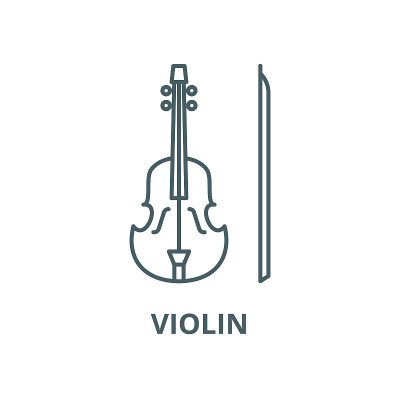 Violin vector line icon, linear concept, outline s