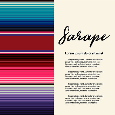 色彩丰富的墨西哥传统Sarape构图-复制空间