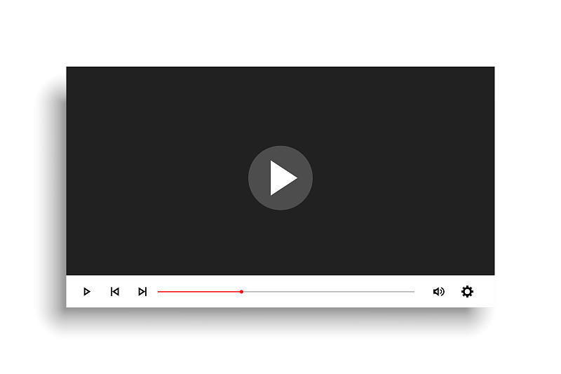 最小的白色风格视频播放器模型模板设计